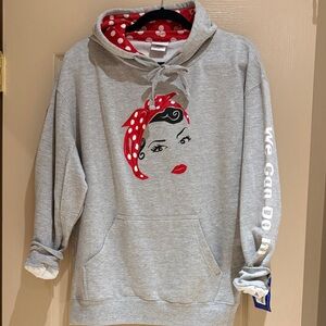 Rosie the Rivetor Hoodie with Red Polka Dot Graphics